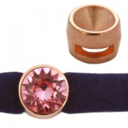 DQ Metal slider bead with setting for SS39 Rosegold
